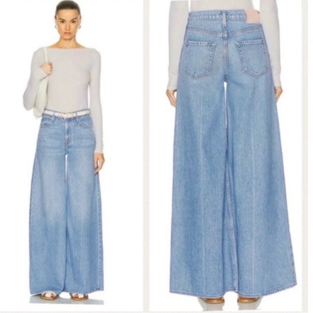 Mother Snacks The Slung Sugar Cone Sneak Wide Leg Jeans All You Can Eat Sz 30
